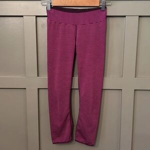 Prana Plum Stripe Leggings Yoga Activewear Size XS